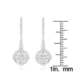 1 Carat 14K White Gold Diamond Drop Earrings For Women By Luxurman -Urban Jewels Shop 1 carat 14k gold diamond drop earrings for women by luxurman rulerwh