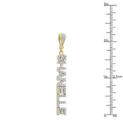 Custom 1 Carat Diamond Name Pendant Necklace 10K Yellow Gold -Urban Jewels Shop 1 carat diamond name pendant necklace in 10k gold custom made jewelry 018000 rulerye