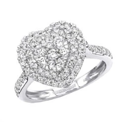 1 Carat Diamond Ring For Women Heart Design 14K Yellow Gold -Urban Jewels Shop 1 carat diamond ring for women heart design 14k yellow rose white gold mainwh