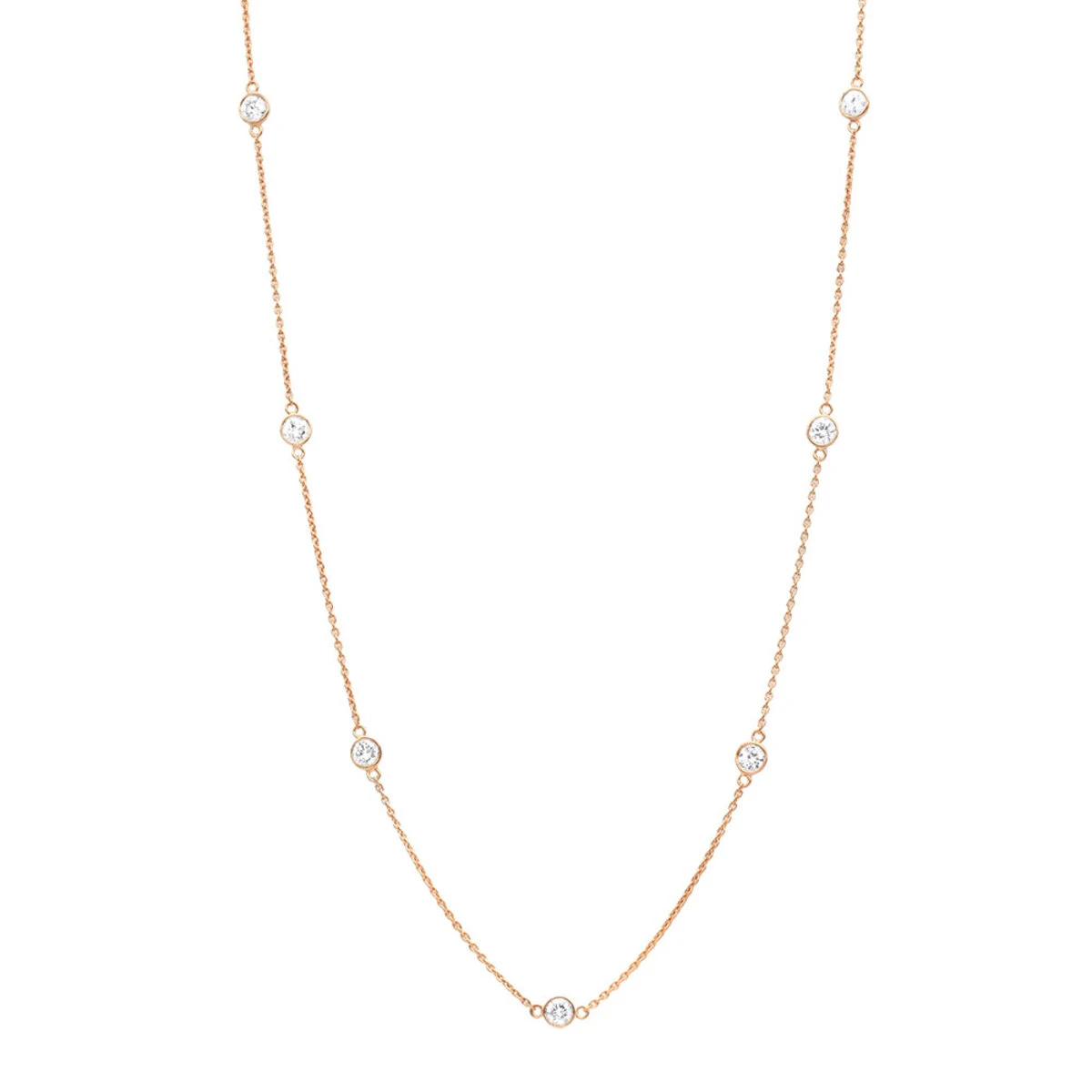 1 Carat Diamonds By The Yard Ladies Necklace Solid 14K Yellow Gold Chain For Women 3 1 Carat Diamonds By The Yard Ladies Necklace Solid 14K Yellow Gold Chain For Women - Image 3