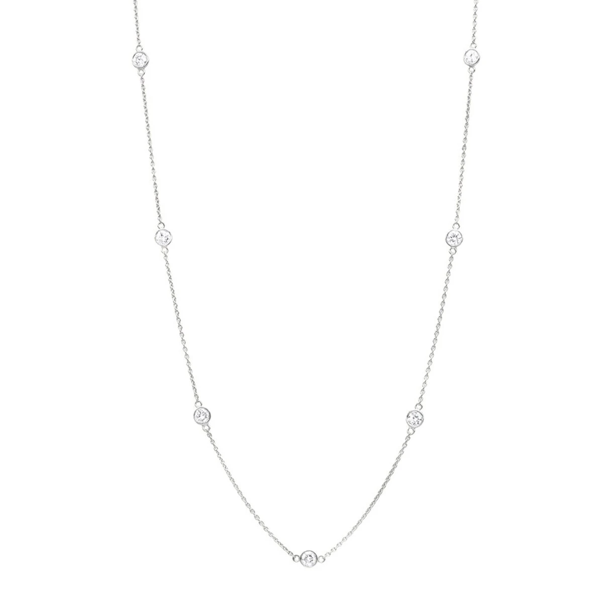 1 Carat Diamonds By The Yard Ladies Necklace Solid 14K Yellow Gold Chain For Women 2 1 Carat Diamonds By The Yard Ladies Necklace Solid 14K Yellow Gold Chain For Women - Image 2