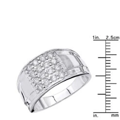 1 Carat Men's Diamond Ring Solid 10K White Gold Pinky Ring Or Wedding Band -Urban Jewels Shop 1 carat mens diamond ring solid 10k gold pinky ring or wedding band 000851 ruler white 20221011