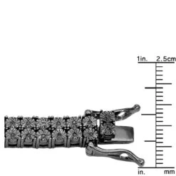 2 Row Black Diamonds Tennis Necklace In Sterling Silver For Men 1ct 8 2 Row Black Diamonds Tennis Necklace In Sterling Silver For Men 1ct -Urban Jewels Shop 1 carat mens diamond tennis necklace sterling silver 2 row black diamonds 490359 ruler 20220410