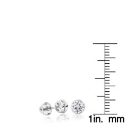 1 Ct. Diamond Stud Earrings Bezel Set Round Cut -Urban Jewels Shop 1 ct diamond stud earrings bezel set round cut p 5660 rulerwh