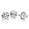 1 Carat Diamond Stud Earrings W Round Diamonds 14K White Gold
