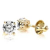 1 Ct. Diamond Stud Earrings W Round Diamonds 14K Yellow Gold
