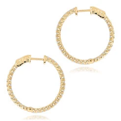 1 Inch Inside Out 2 Carat Diamond Hoop Earrings For Women By Luxurman -Urban Jewels Shop 1 inch inside out 2 carat diamond hoop earrings for women by luxurman backye