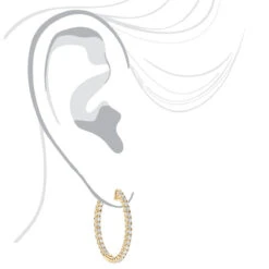 1 Inch Inside Out 2 Carat Diamond Hoop Earrings For Women By Luxurman -Urban Jewels Shop 1 inch inside out 2 carat diamond hoop earrings for women by luxurman bodye