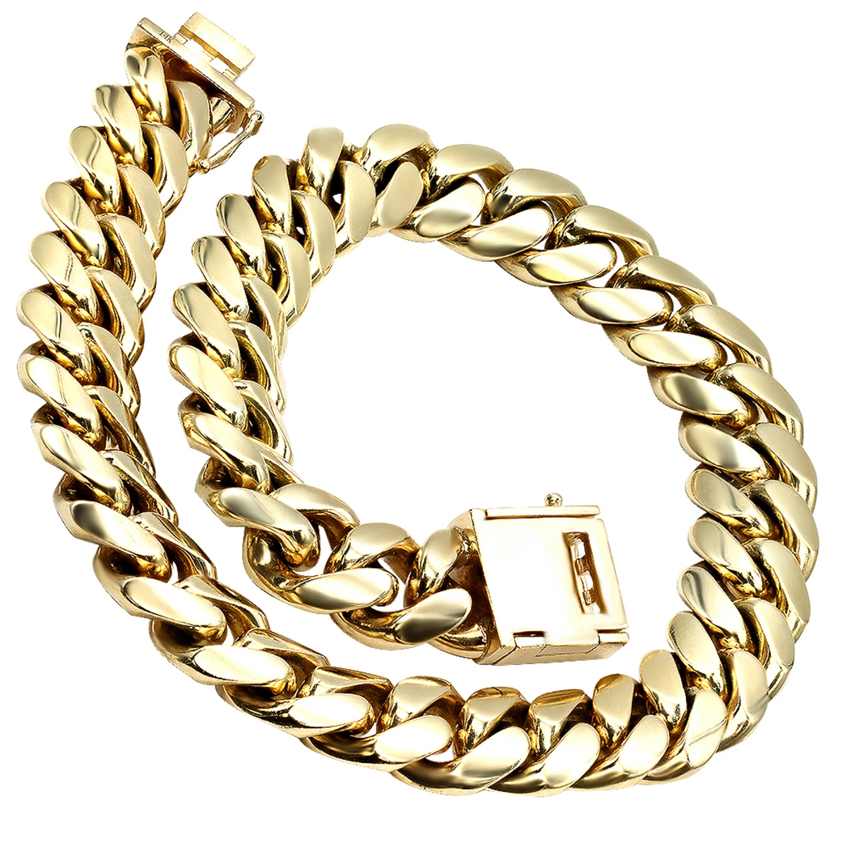 Solid 14K Yellow Gold Diamond Cuban Link Chain 1 Kilo 5 Solid 14K Yellow Gold Diamond Cuban Link Chain 1 Kilo - Image 5