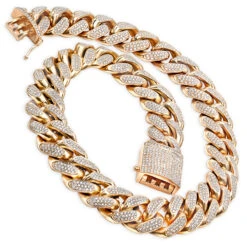 Solid 14K Yellow Gold Diamond Cuban Link Chain 1 Kilo 12 Solid 14K Yellow Gold Diamond Cuban Link Chain 1 Kilo -Urban Jewels Shop 1 kilo full inch solid cuban link 14k gold mens diamond chain 60 carats ro