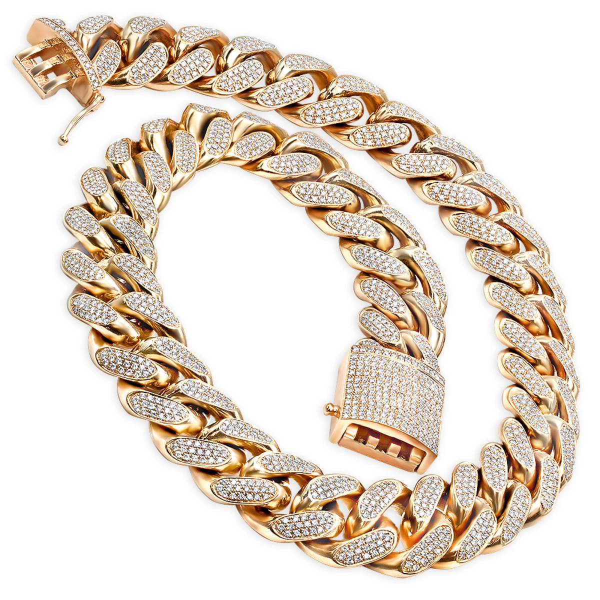 Solid 14K Yellow Gold Diamond Cuban Link Chain 1 Kilo 3 Solid 14K Yellow Gold Diamond Cuban Link Chain 1 Kilo - Image 3