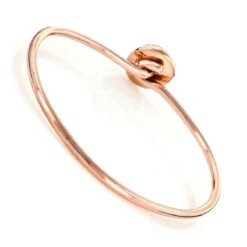 Ladies Pave Diamond Ball Bangle Bracelet 1 Ct 10K Rose Gold -Urban Jewels Shop 100238backro backro