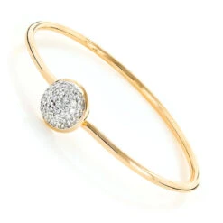 Ladies Pave Diamond Ball Bangle Bracelet 1 Ct 10K Rose Gold -Urban Jewels Shop 100238ye ye