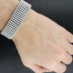 10K White Gold 7-Row Cuff Diamond Bracelet 14.70ct -Urban Jewels Shop 10k 7 row cuff diamond bracelet 1470ct p 22567bod
