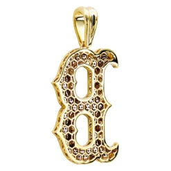 10K Yellow Gold 5 Carat Blue & White Diamond Initial Alphabet Letter Pendant For Men -Urban Jewels Shop 10k gold 5 carat blue white diamond initial alphabet letter pendant for men 018006 backye