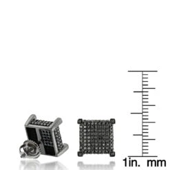 10K Black Plated Gold Black Diamond Earrings Studs 1.31ct -Urban Jewels Shop 10k gold black diamond earrings 113ct rulerbl