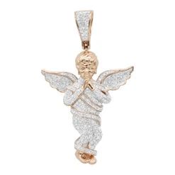 10K Yellow Gold Diamond Baby Angel Pendant For Men 1ct By Luxurman 8 10K Yellow Gold Diamond Baby Angel Pendant For Men 1ct By Luxurman -Urban Jewels Shop 10k gold diamond baby angel pendant for men 13ct by luxurman ro