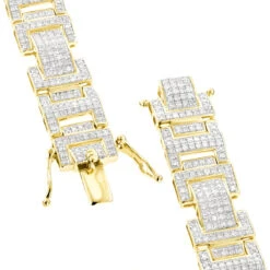 10K White Gold Men's Diamond Bracelet 3.22ct 10 10K White Gold Men's Diamond Bracelet 3.22ct -Urban Jewels Shop 10k gold diamond bracelet 322ct p 43460 backye