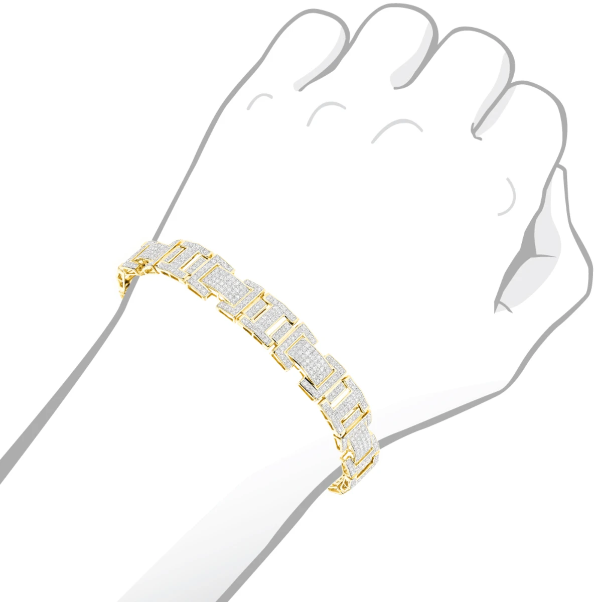 10K White Gold Men's Diamond Bracelet 3.22ct 5 10K White Gold Men's Diamond Bracelet 3.22ct - Image 5