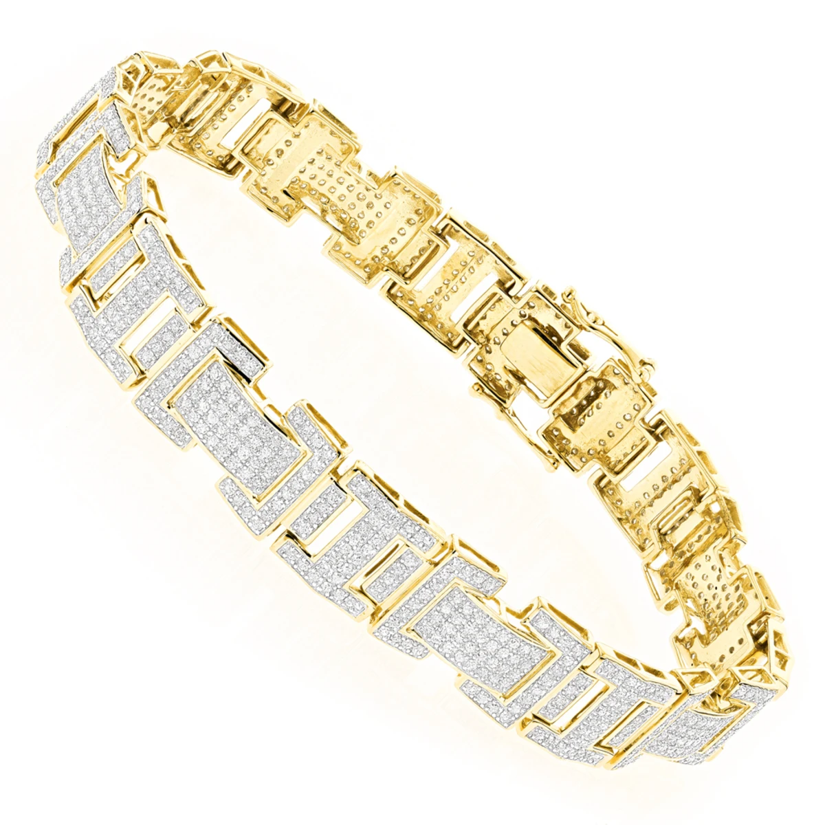 10K White Gold Men's Diamond Bracelet 3.22ct 2 10K White Gold Men's Diamond Bracelet 3.22ct - Image 2