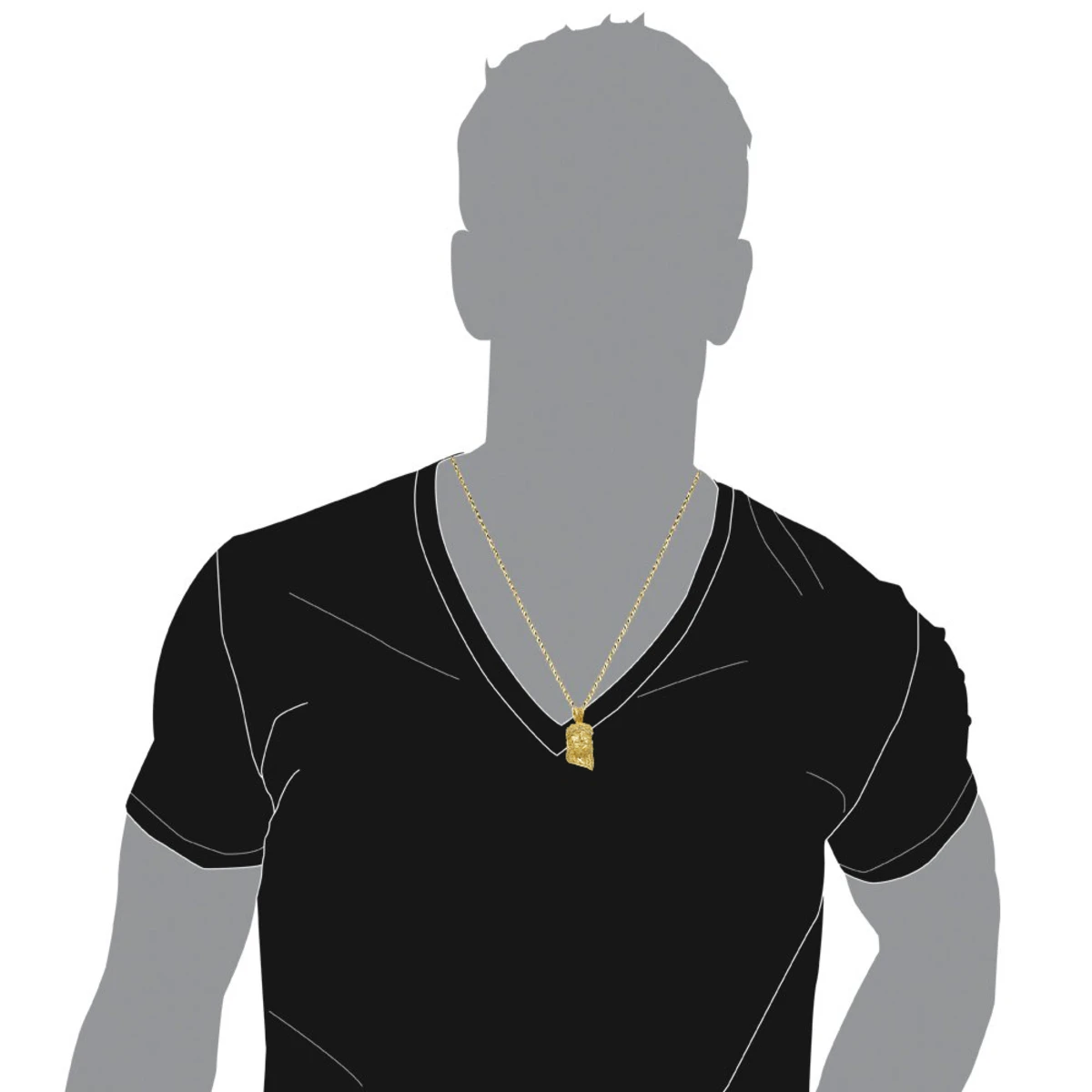 10K Rose Gold Micro Jesus Piece Yellow Diamond Face Pendant 0.5ct By Luxurman 5 10K Rose Gold Micro Jesus Piece Yellow Diamond Face Pendant 0.5ct By Luxurman - Image 5