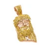 10K Rose Gold Micro Jesus Piece Yellow Diamond Face Pendant 0.5ct By Luxurman
