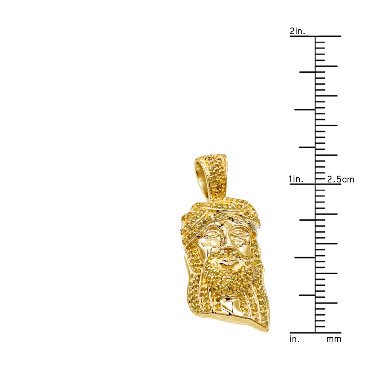 10K Rose Gold Micro Jesus Piece Yellow Diamond Face Pendant 0.5ct By Luxurman 6 10K Rose Gold Micro Jesus Piece Yellow Diamond Face Pendant 0.5ct By Luxurman - Image 6