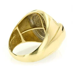 10K Yellow Gold Pave Round Diamonds Ring For Men 0.7ct -Urban Jewels Shop 10k gold pave round diamonds ring for men 074ct backye