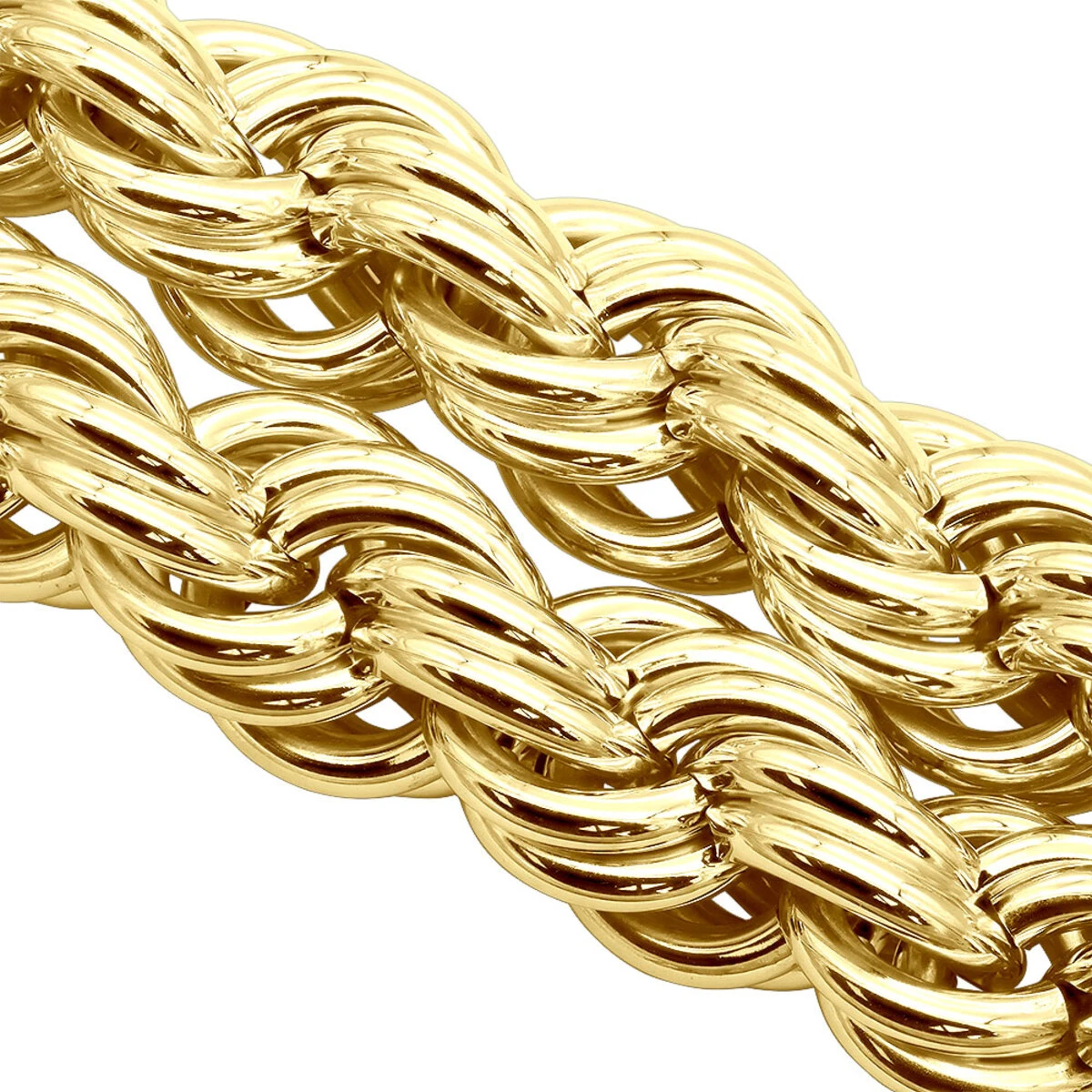 10K Yellow Gold Rope Chain Bling Hip Hop Chain 3/4 In Thick 5 10K Yellow Gold Rope Chain Bling Hip Hop Chain 3/4 In Thick - Image 5