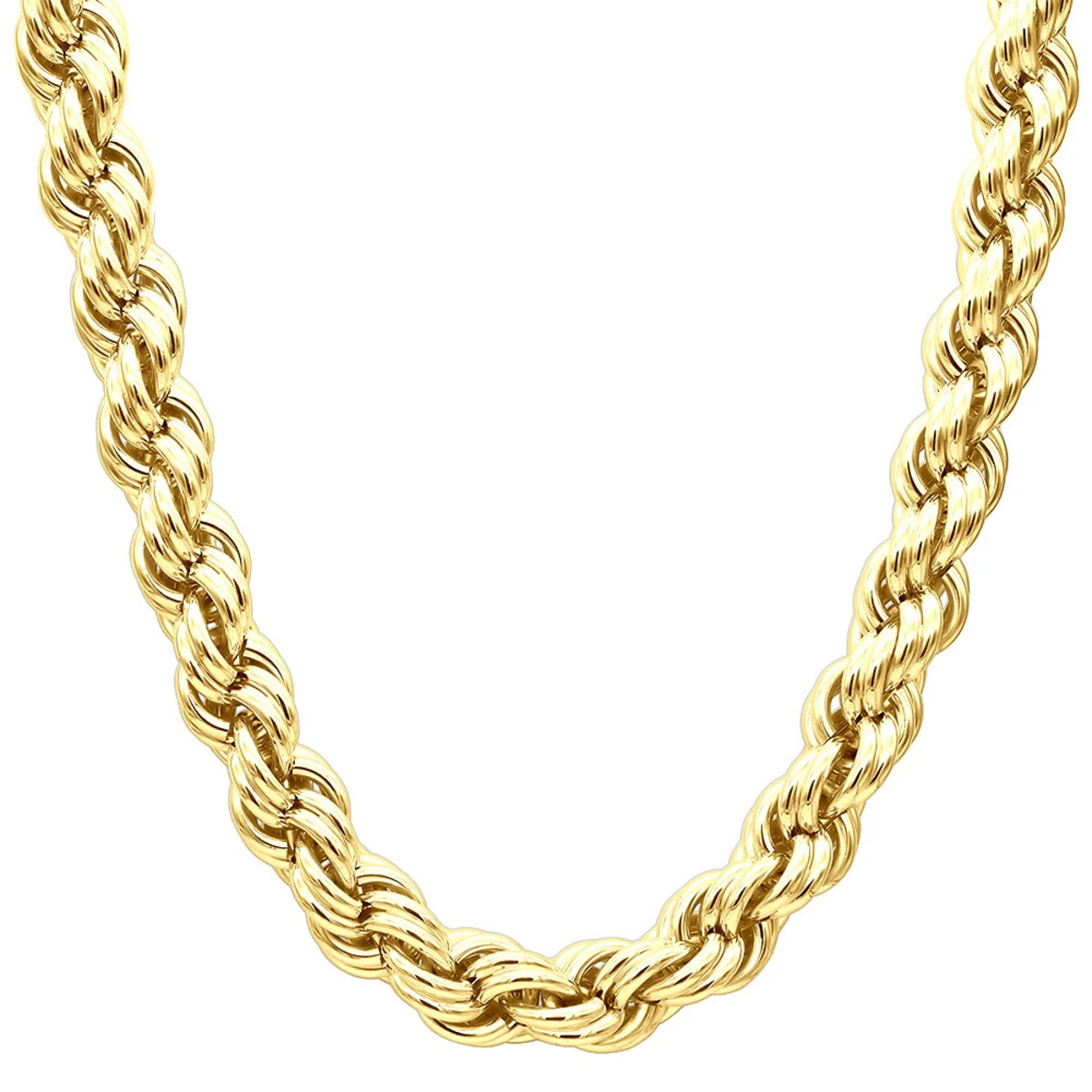 10K Yellow Gold Rope Chain Bling Hip Hop Chain 3/4 In Thick 1 10K Yellow Gold Rope Chain Bling Hip Hop Chain 3/4 In Thick