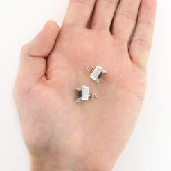 10K White Gold White Black Diamond Earrings 1.21ct -Urban Jewels Shop 10k gold white black diamond earrings 121ct 3 1