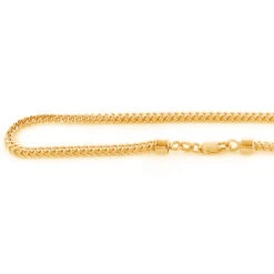 Solid 10K Yellow Gold Franco Chain For Men 26in-40in 3mm