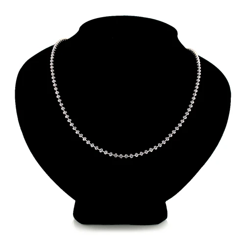 Men's 10K White Gold Moon Cut Bead Chain 3mm; 22-40in 3 Men's 10K White Gold Moon Cut Bead Chain 3mm; 22-40in - Image 3