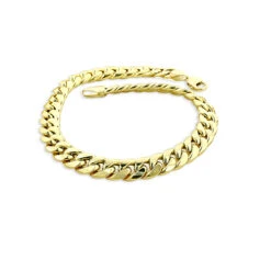 10K Yellow Gold Miami Cuban Link Curb Chain Bracelet 9mm 7.5-9in