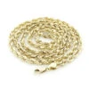 Hollow 10K Yellow Gold Rope Chain For Men 2.5mm 22-30in