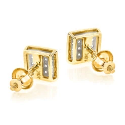 10K Yellow Gold Round Diamond Stud Earrings 6mm 0.18ct -Urban Jewels Shop 10k yellow gold round diamond stud earrings 018ct p 252 backye