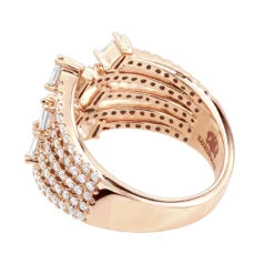 1.1 Carat Designer Diamond Right Hand Ring For Women By Luxurman 14K Rose Gold -Urban Jewels Shop 11 carat designer diamond right hand ring for women by luxurman 14k gold backro