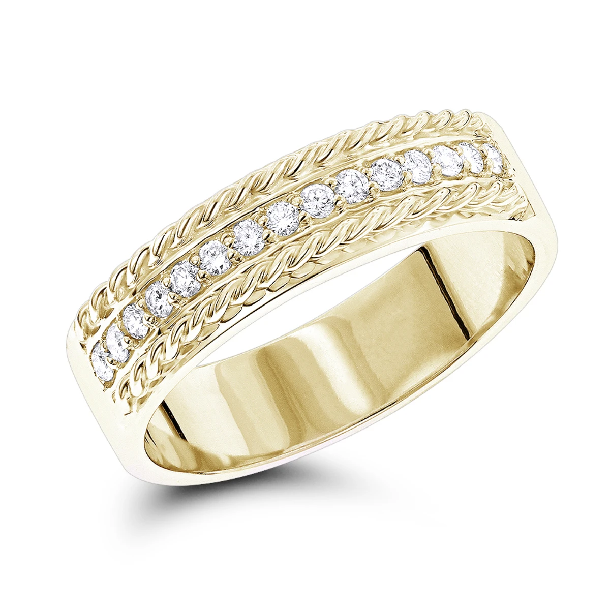 14 Karat Solid 14K White Gold Round Diamond Wedding Band 0.33ct 2 14 Karat Solid 14K White Gold Round Diamond Wedding Band 0.33ct - Image 2