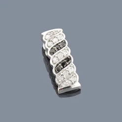 14K White Gold Black And White Diamond Pendant For Women Slider 0.27ct