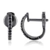 Small 14K Black Plated Gold Black Diamond Hoop Earrings 0.2ct Huggies