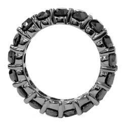14K Black Plated Gold 5ct Black Diamond Eternity Ring -Urban Jewels Shop 14k black gold bands 5ct black diamond eternity ring back