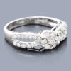 14K White Gold Cluster Diamond Engagement Ring 0.68ct