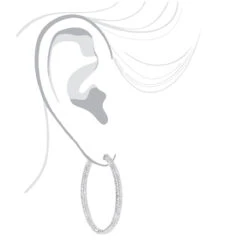 14K White Gold Dazzling 2 Inch Diamond Hoop Earrings Inside Out 7ct -Urban Jewels Shop 14k dazzling diamond hoop earrings inside out 690ct p 6420 bodwh