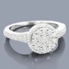 14K White Gold Diamond Cluster Ring 0.67ct
