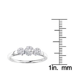 Thin 14K White Gold Diamond Cluster For Women Ring Past Present Future 0.25ct 11 Thin 14K White Gold Diamond Cluster For Women Ring Past Present Future 0.25ct -Urban Jewels Shop 14k diamond cluster ring past present future 030ct p 58 rulerwh