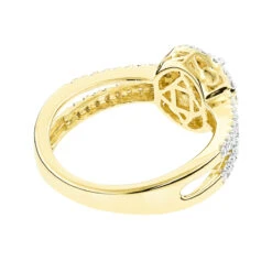 14K Yellow Gold Diamond Flower Cluster Ring For Women 1 Carat -Urban Jewels Shop 14k diamond flower cluster ring 095ct p 40450 backye