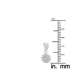 14K White Gold Diamond Flower Pendant 0.50ct -Urban Jewels Shop 14k diamond flower pendant 060ct p 22547 rulerwh