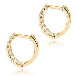 14K Yellow Gold Diamond Hoop Huggie Earrings For Women 0.65ct -Urban Jewels Shop 14k diamond hoop huggie earrings 065ct p 35720 backye