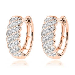 14K Yellow Gold Diamond Hoop Huggie Earrings For Women 0.65ct -Urban Jewels Shop 14k diamond hoop huggie earrings 065ct p 35720 ro