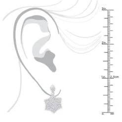 14K White Gold Diamond Star Drop Earrings For Women 0.75ct -Urban Jewels Shop 14k diamond star of david earrings 075ct p 42033 bodwh